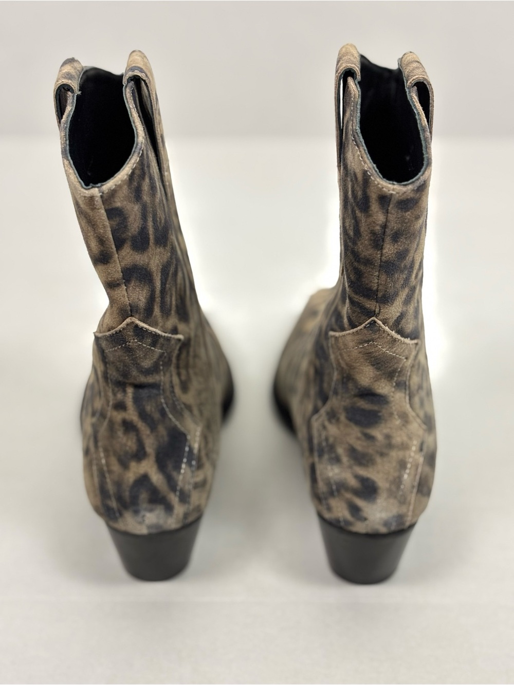NEW Free People Cat Nap Cowboy Boots in Leopard Suede Size 7.5 - Picture 10 of 15